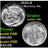 Image 1 : 1943-d . . Mercury Dime 10c Grades GEM+ FSB