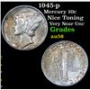 Image 1 : 1945-p Nice Toning Very Near Unc Mercury Dime 10c Grades Choice AU/BU Slider