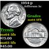 Image 1 : 1954-p . . Jefferson Nickel 5c Grades Choice Unc 5fs