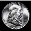 Image 2 : 1954-p . Great Gem Example Franklin Half Dollar 50c Grades GEM FBL