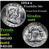 Image 1 : 1954-s . Great Gem Example Franklin Half Dollar 50c Grades GEM Unc