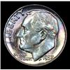 Image 2 : 1957-p Rainbow Toned Nice Color Great Gem Example Roosevelt Dime 10c Grades GEM Unc