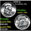 Image 1 : 1958-p . . Franklin Half Dollar 50c Grades Select Unc+ FBL