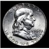 Image 2 : 1958-p . . Franklin Half Dollar 50c Grades Select+ Unc