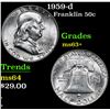 Image 1 : 1959-d . . Franklin Half Dollar 50c Grades Select+ Unc
