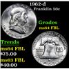 Image 1 : 1962-d . . Franklin Half Dollar 50c Grades Choice Unc FBL