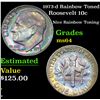 Image 1 : 1973-d Rainbow Toned Nice Rainbow Toning . Roosevelt Dime 10c Grades Choice Unc