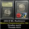 Image 1 : 1991-d Mount Rushmore . . Modern Commem Half Dollar 50c Graded ms70, Perfection By USCG