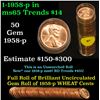 Image 1 : Full roll of 1958-p Lincoln Cents 1c Uncirculated Condition . .