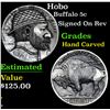 Image 1 : Hobo Signed On Rev . Buffalo Nickel 5c Grades Hand Carved