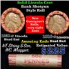 Image 1 : Mixed small cents 1c orig shotgun roll, 1918-s Wheat Cent, 1931-s Wheat Cent other end