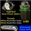 Image 1 : Proof 2006-s Jefferson nickel 5c roll, 40 pieces