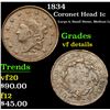 Image 1 : 1834 Coronet Head Large Cent 1c Grades vf details