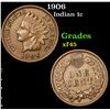 Image 1 : 1906 Indian Cent 1c Grades xf+