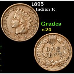 1895 Indian Cent 1c Grades vf++