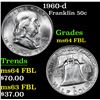 Image 1 : 1960-d Franklin Half Dollar 50c Grades Choice Unc FBL