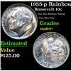Image 1 : 1955-p Rainbow Toned Roosevelt Dime 10c Grades Choice+ Unc