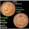 Image 1 : 1901 Indian Cent 1c Grades Choice AU/BU Slider