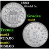 Image 1 : 1883 Shield Nickel 5c Grades Select Unc