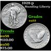 Image 1 : 1928-p Standing Liberty Quarter 25c Grades Select AU