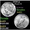 Image 1 : 1926-p Peace Dollar $1 Grades Choice+ Unc