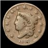 Image 2 : 1833 Coronet Head Large Cent 1c Grades f+