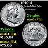 Image 1 : 1949-d Franklin Half Dollar 50c Grades Select Unc+ FBL