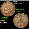 Image 1 : 1908 Indian Cent 1c Grades Select AU