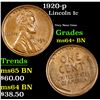 Image 1 : 1920-p Lincoln Cent 1c Grades Choice+ Unc BN