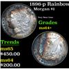 Image 1 : 1896-p Rainbow Toned Morgan Dollar $1 Grades Choice+ Unc