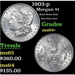 1903-p Morgan Dollar $1 Grades Choice+ Unc