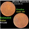 Image 1 : Blank Planchet Lincoln Cent 1c Grades Select+ Unc RB