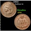 Image 1 : 1902 Indian Cent 1c Grades xf+