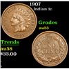 Image 1 : 1907 Indian Cent 1c Grades Select AU