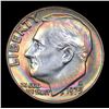 Image 2 : 1975-d Rainbow Toned Roosevelt Dime 10c Grades Choice+ Unc
