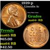Image 1 : 1929-p Lincoln Cent 1c Grades Choice+ Unc RB