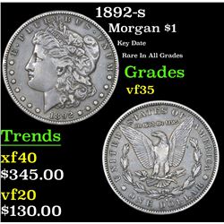 1892-s Morgan Dollar $1 Grades vf++