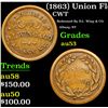 Image 1 : (1863) Union Flour Civil War Token 1c Grades Select AU