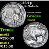 Image 1 : 1934-p Buffalo Nickel 5c Grades GEM Unc