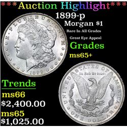 ***Auction Highlight*** 1899-p Morgan Dollar $1 Graded GEM+ Unc By USCG (fc)