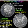 Image 1 : ***Auction Highlight*** 1880-s Morgan Dollar $1 Graded Choice Unc+ DMPL By USCG (fc)