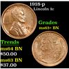 Image 1 : 1918-p Lincoln Cent 1c Grades Select+ Unc BN