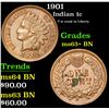 Image 1 : 1901 Indian Cent 1c Grades Select+ Unc BN