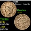 Image 1 : 1835 Coronet Head Large Cent 1c Grades vf+