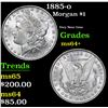 Image 1 : 1885-o Morgan Dollar $1 Grades Choice+ Unc
