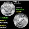 Image 1 : 1925-p Peace Dollar $1 Grades Choice+ Unc