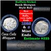Image 1 : Buffalo Nickel Shotgun Roll in Old Bank Style Wrapper 1925 & s Mint Ends (fc)