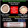 Image 1 : Mixed small cents 1c orig shotgun roll, 1858 Flying Eagle, 1891 Indian Cent other end