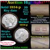 Image 1 : ***Auction Highlight*** Full solid date 1934-p Peace silver dollar roll, 20 coins   (fc)