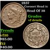 Image 1 : 1837 Coronet Head Large Cent 1c Grades vf details